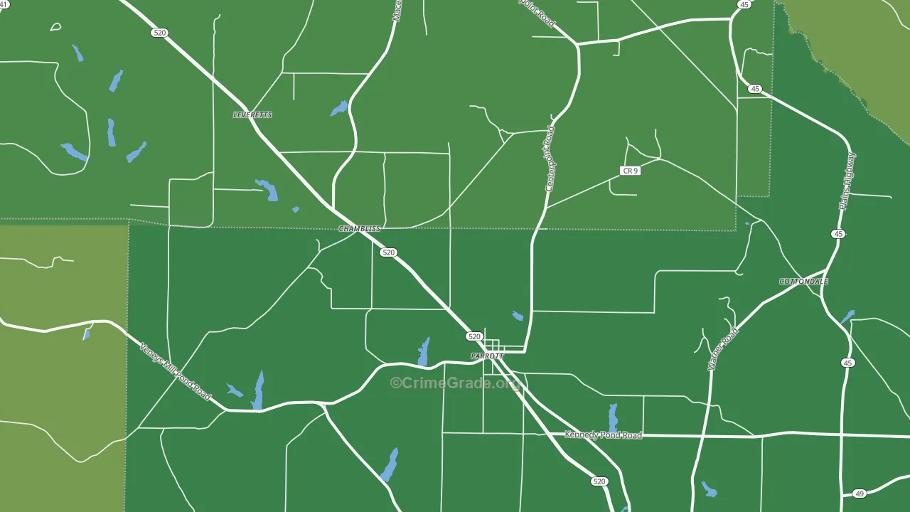 39877, GA Map of Drug-Related Crime Rates