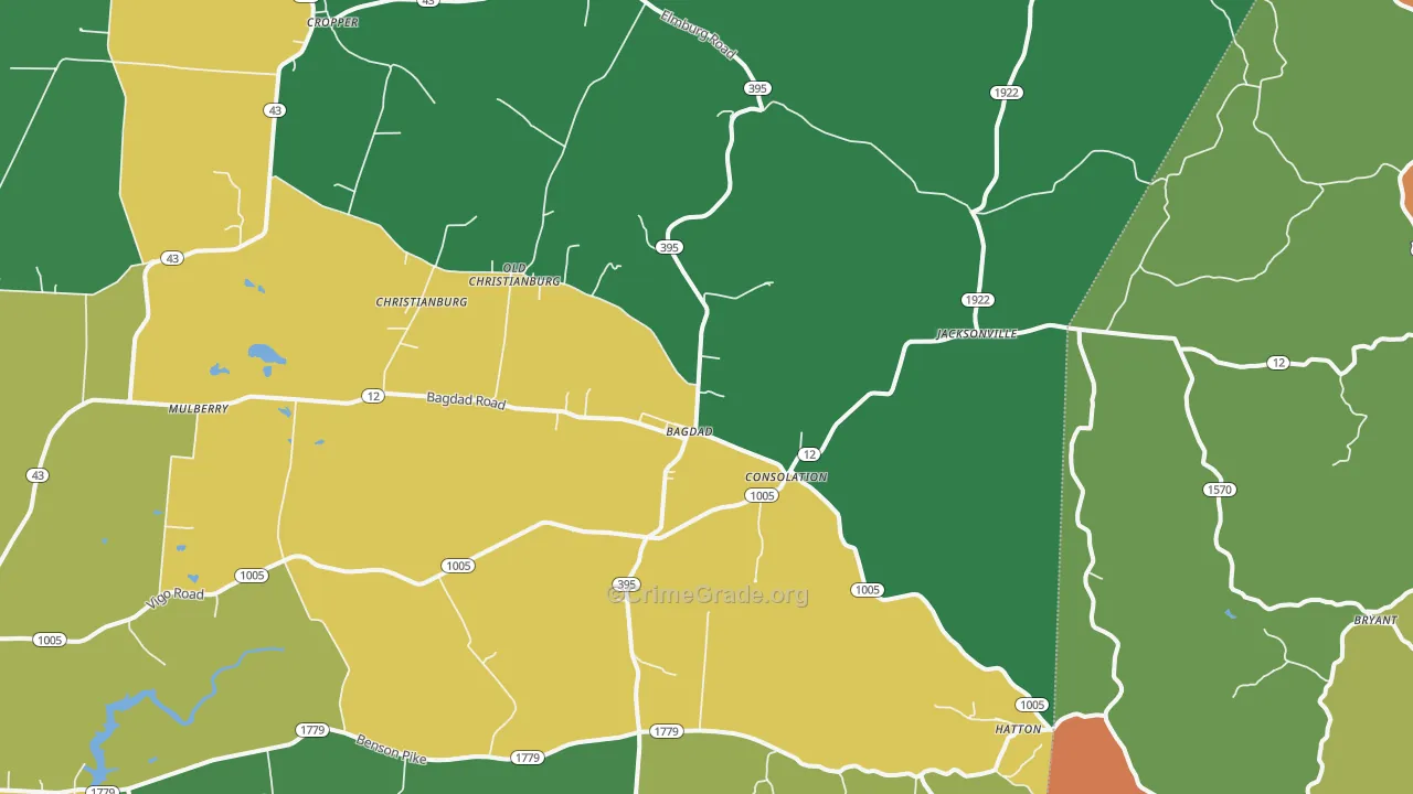 40003, KY Map of Drug-Related Crime Rates