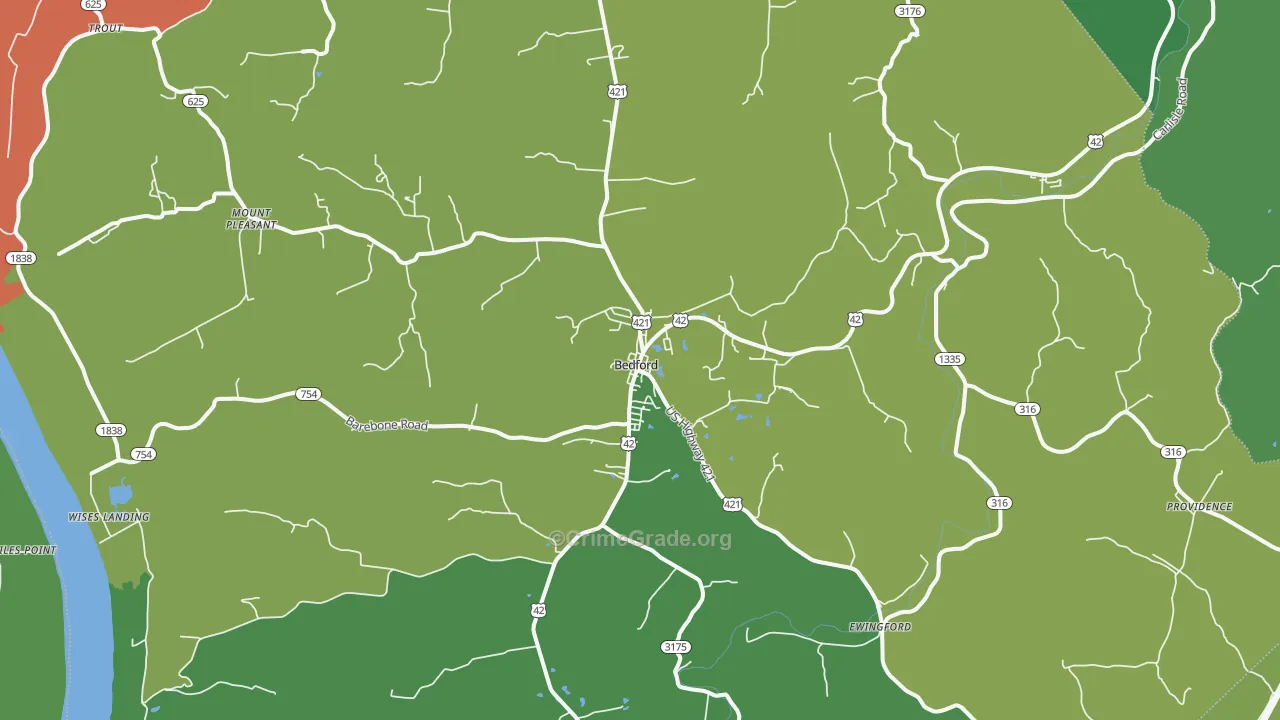 40006, KY Map of Drug-Related Crime Rates