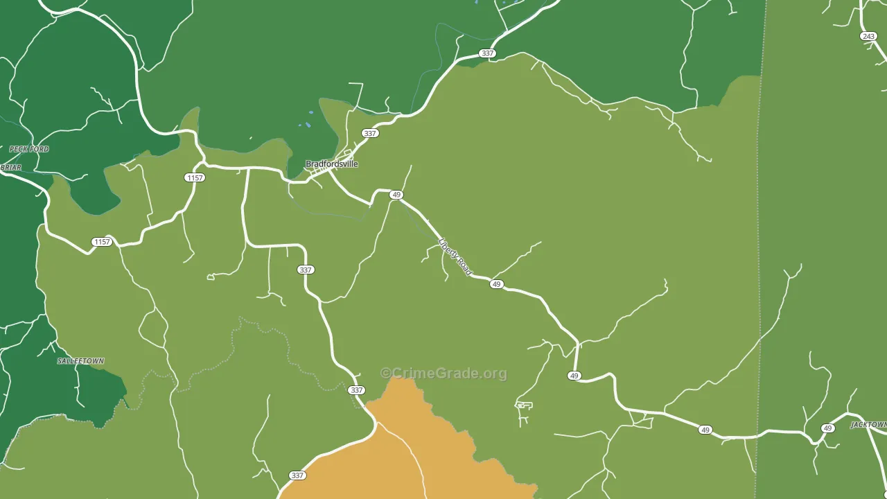 40009, KY Map of Drug-Related Crime Rates