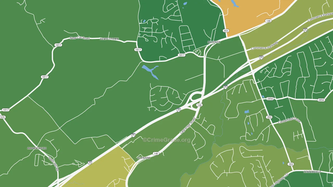 40010, KY Map of Drug-Related Crime Rates