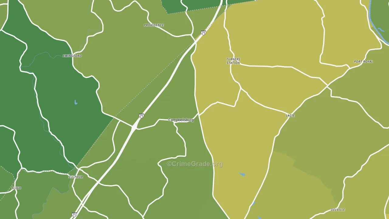 40011, KY Map of Drug-Related Crime Rates