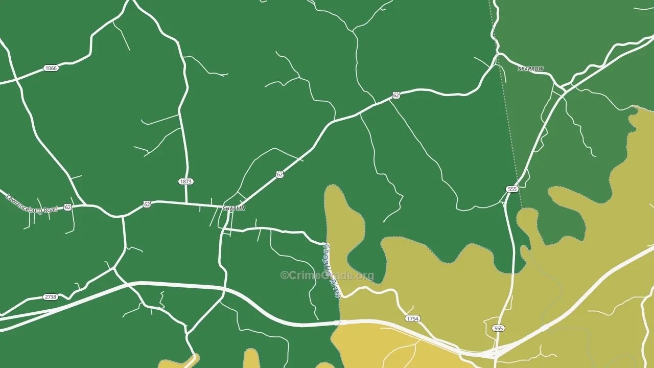 40012, KY Map of Drug-Related Crime Rates