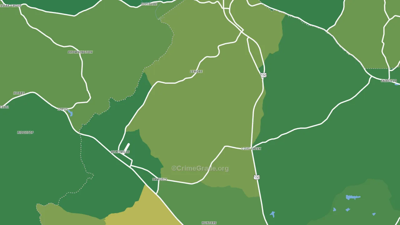 40013, KY Map of Drug-Related Crime Rates