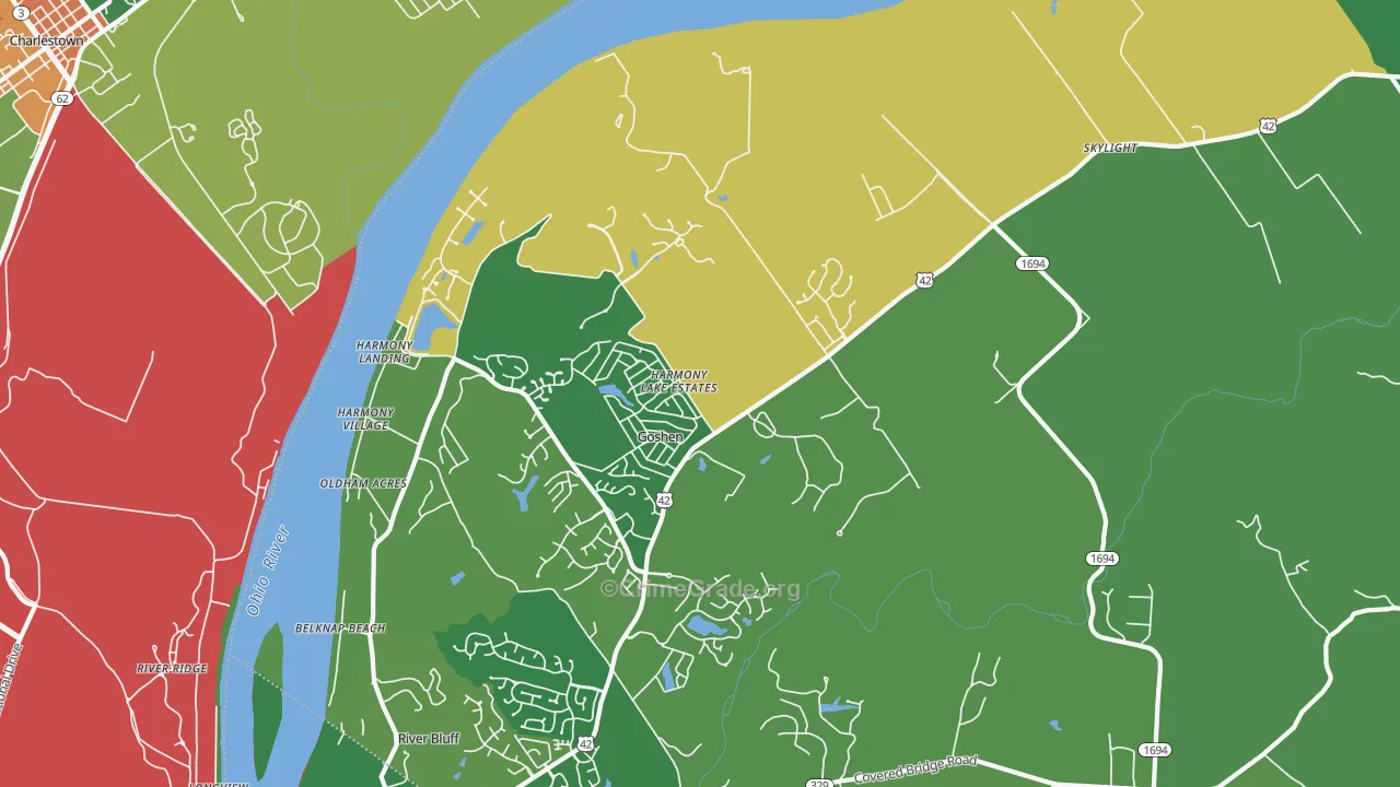 40026, KY Map of Drug-Related Crime Rates