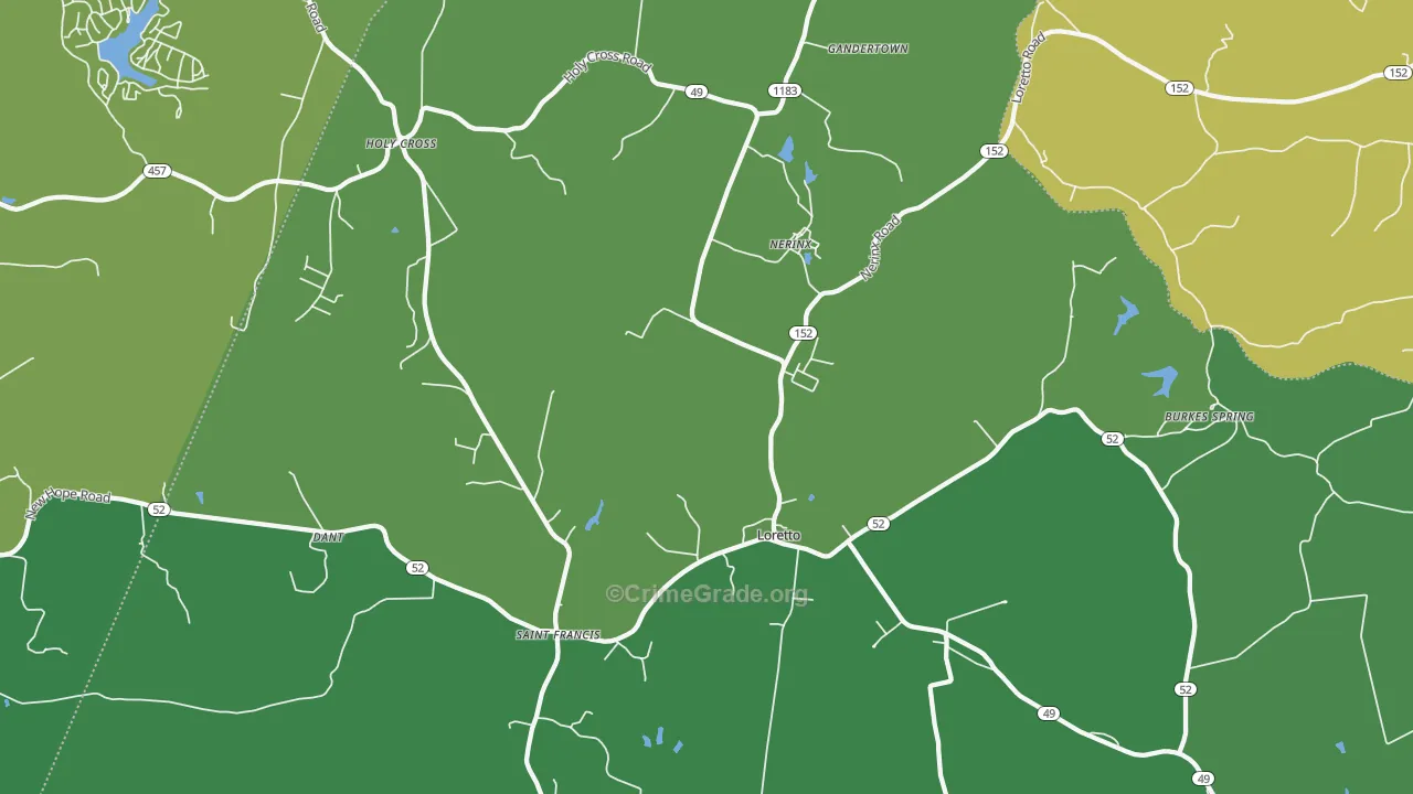 40037, KY Map of Drug-Related Crime Rates