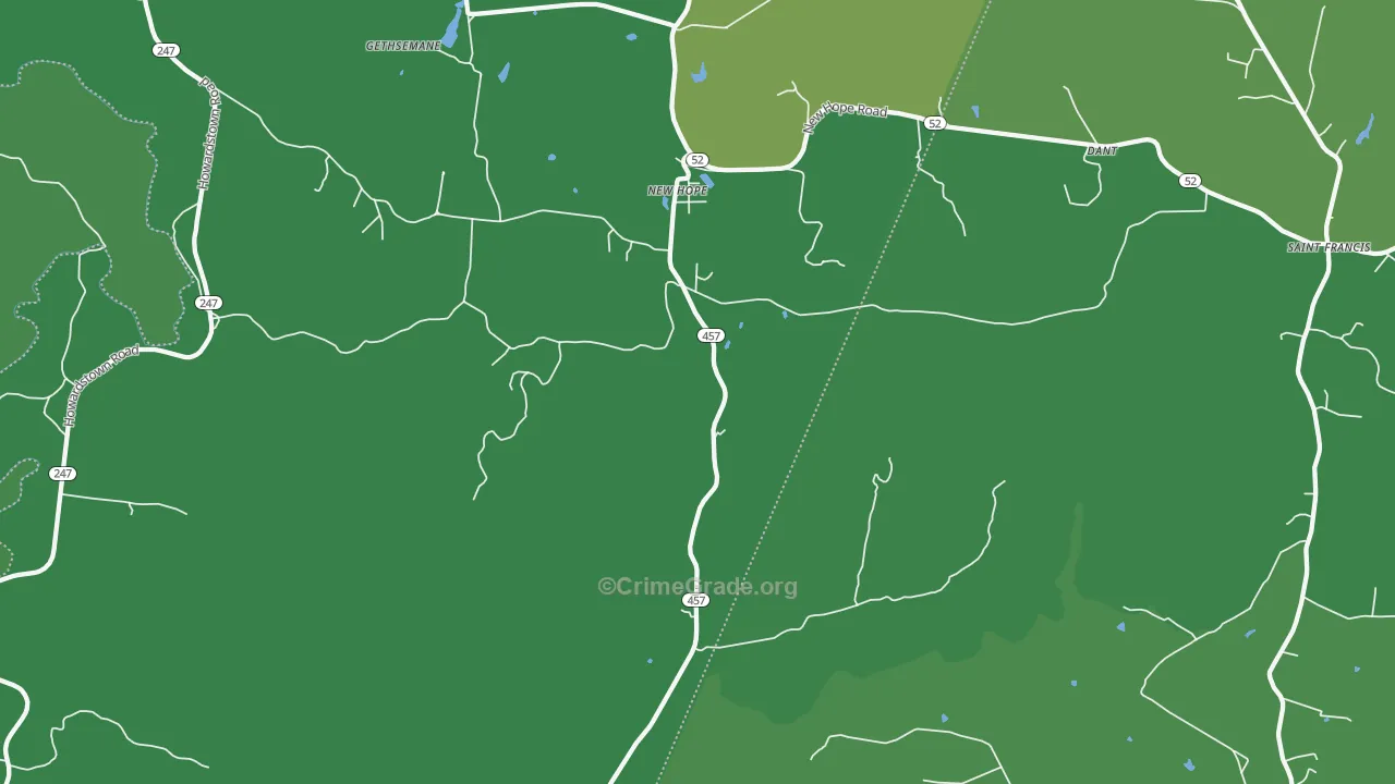 40052, KY Map of Drug-Related Crime Rates