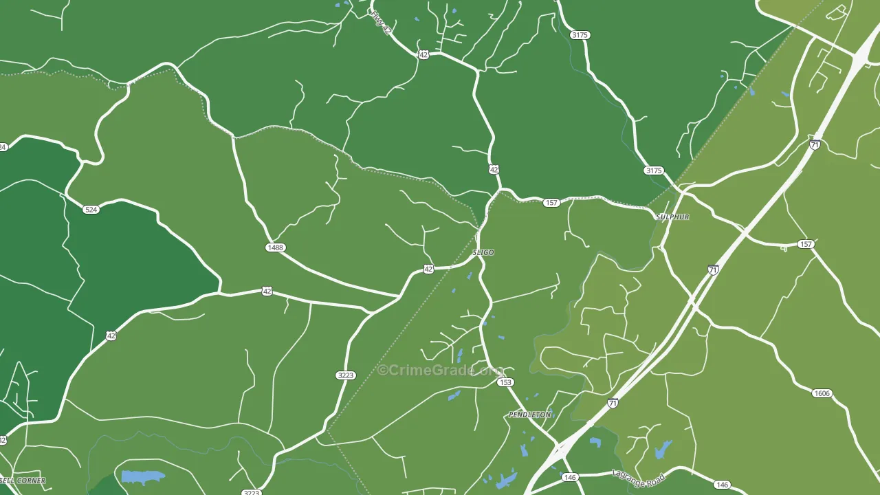 40055, KY Map of Drug-Related Crime Rates