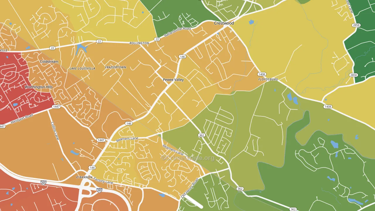 40056, KY Map of Drug-Related Crime Rates
