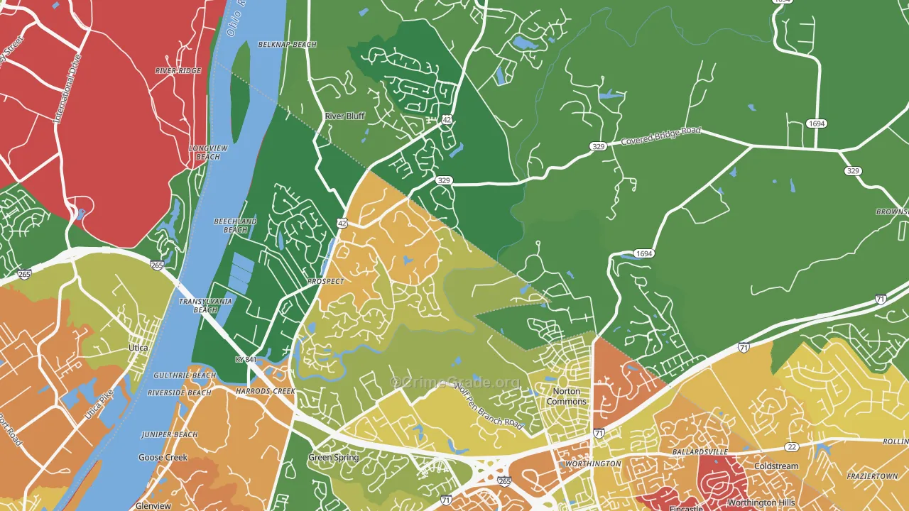 40059, KY Map of Drug-Related Crime Rates