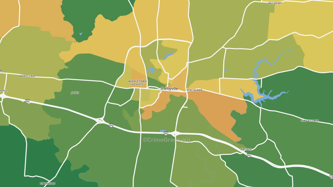40065, KY Map of Drug-Related Crime Rates