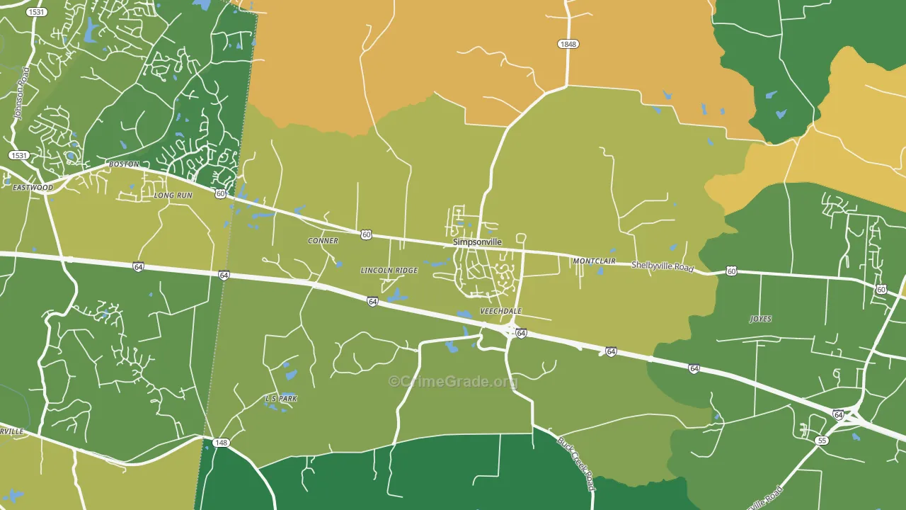 40067, KY Map of Drug-Related Crime Rates