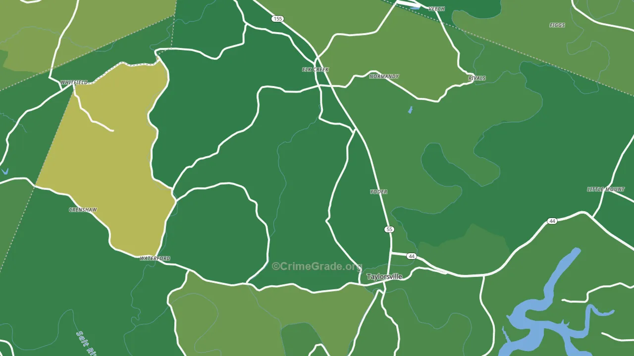 40071, KY Map of Drug-Related Crime Rates