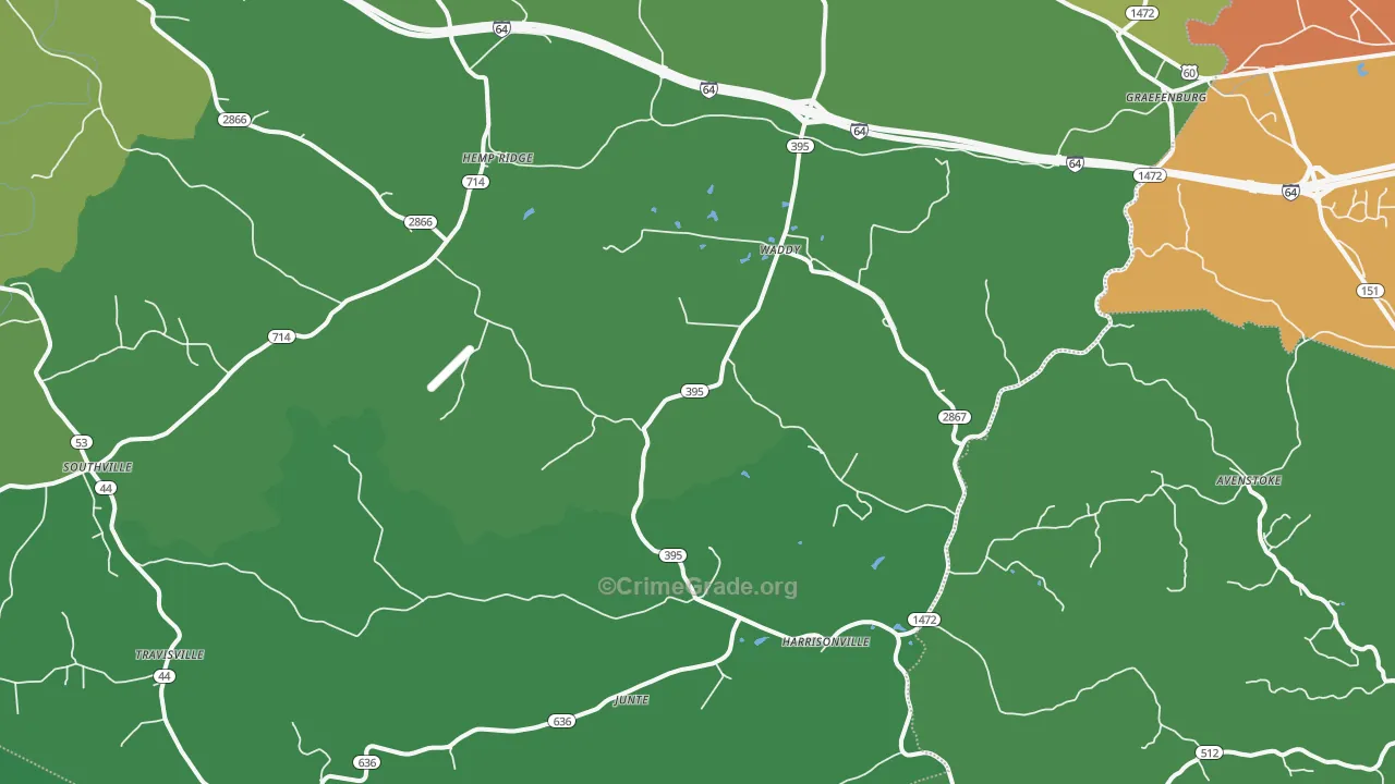 40076, KY Map of Drug-Related Crime Rates