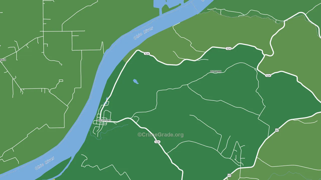40077, KY Map of Drug-Related Crime Rates