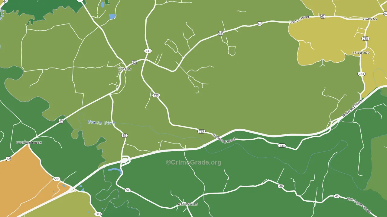 40107, KY Map of Drug-Related Crime Rates
