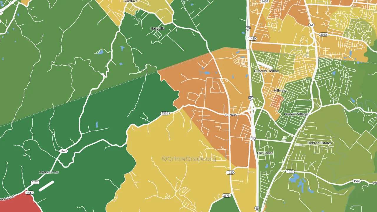 40109, KY Map of Drug-Related Crime Rates