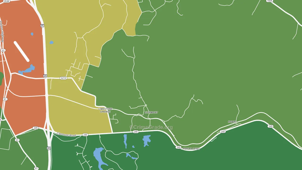 40110, KY Map of Drug-Related Crime Rates