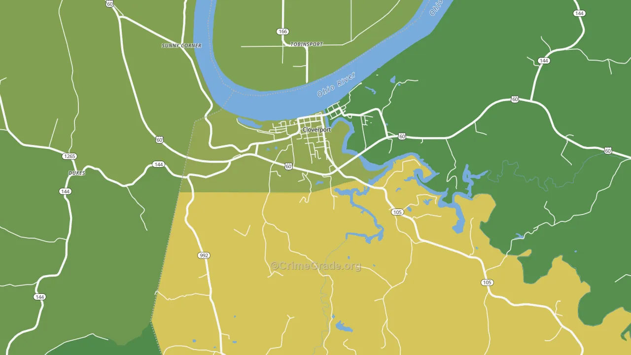 40111, KY Map of Drug-Related Crime Rates