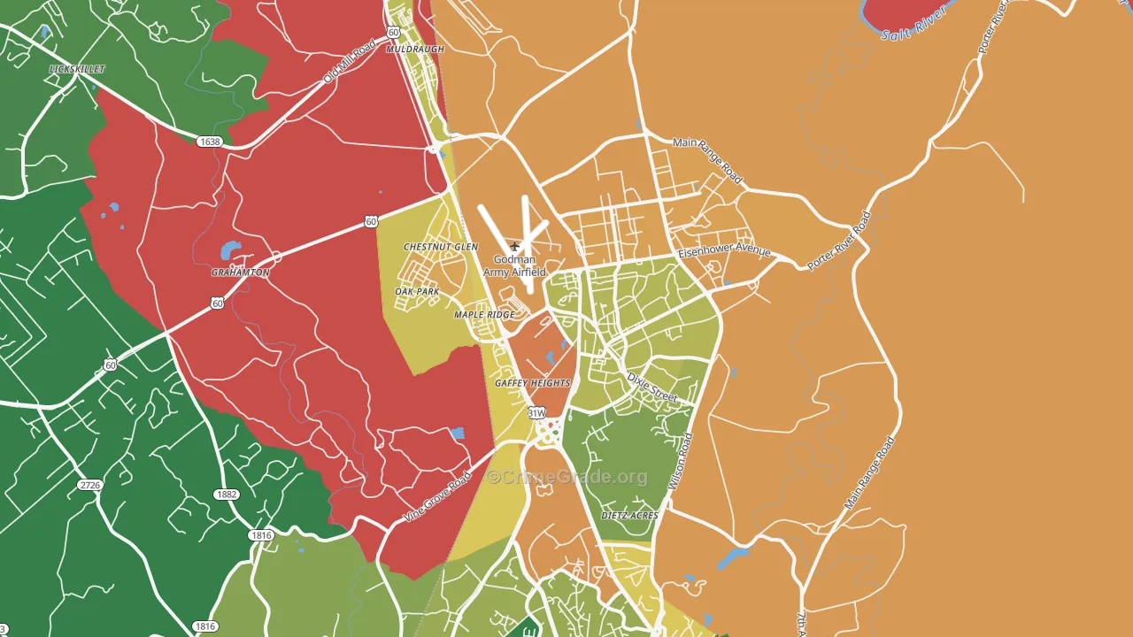 40121, KY Map of Drug-Related Crime Rates
