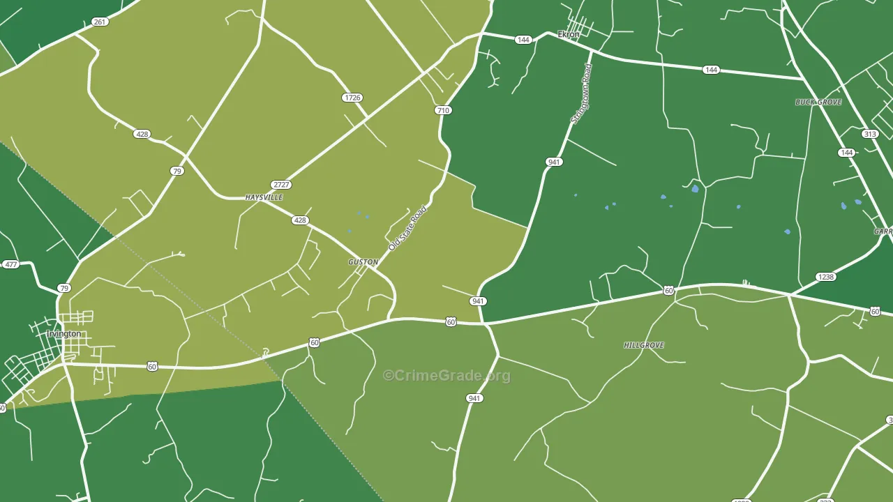 40142, KY Map of Drug-Related Crime Rates