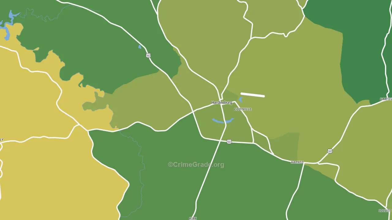 40143, KY Map of Drug-Related Crime Rates