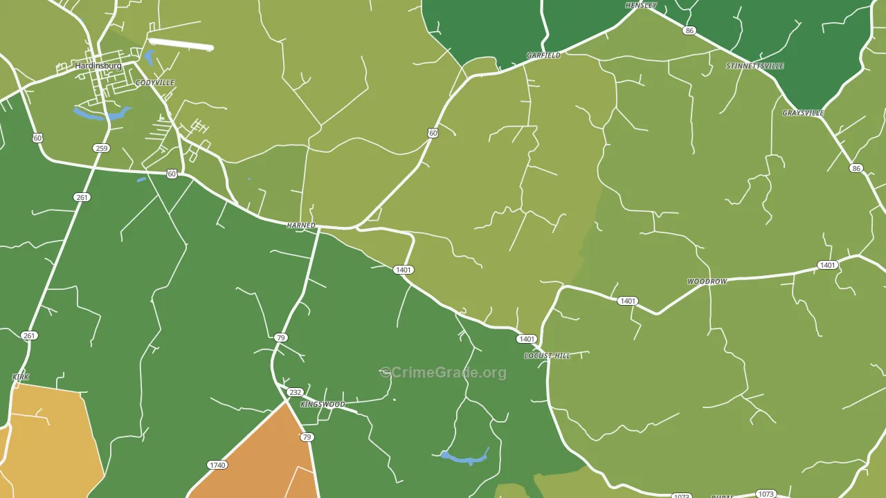 40144, KY Map of Drug-Related Crime Rates