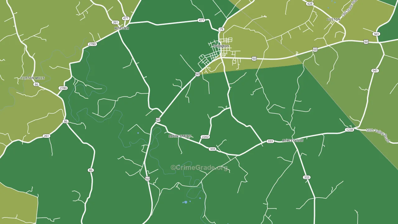 40146, KY Map of Drug-Related Crime Rates
