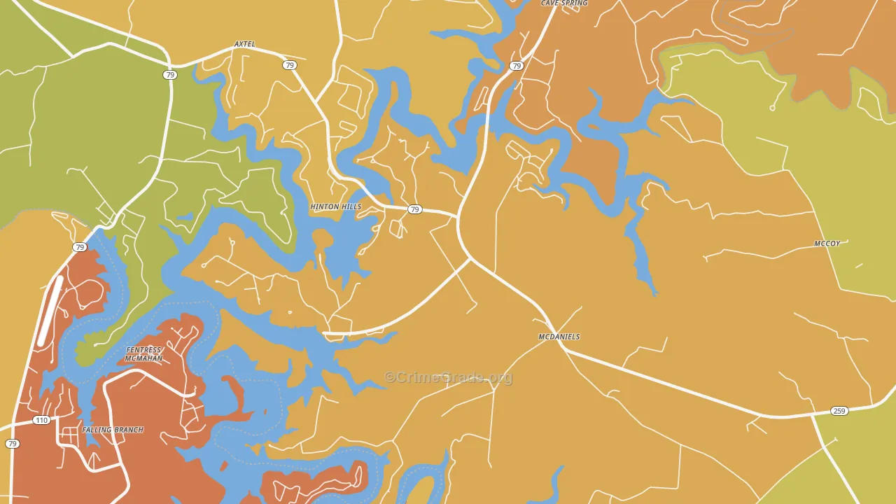 40152, KY Map of Drug-Related Crime Rates