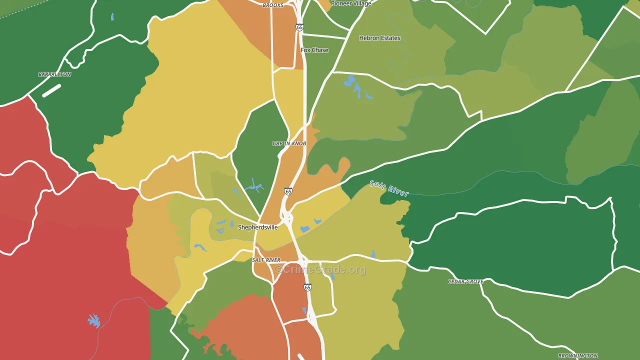 40165, KY Map of Drug-Related Crime Rates