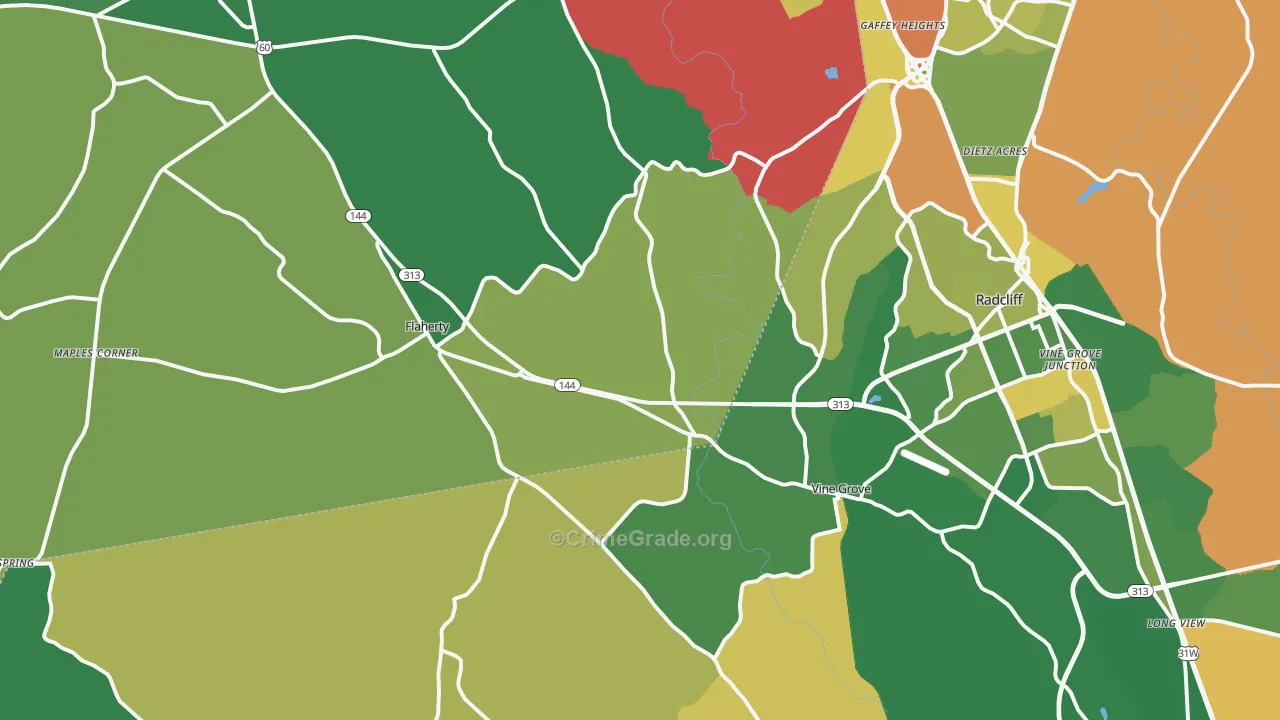 40175, KY Map of Drug-Related Crime Rates
