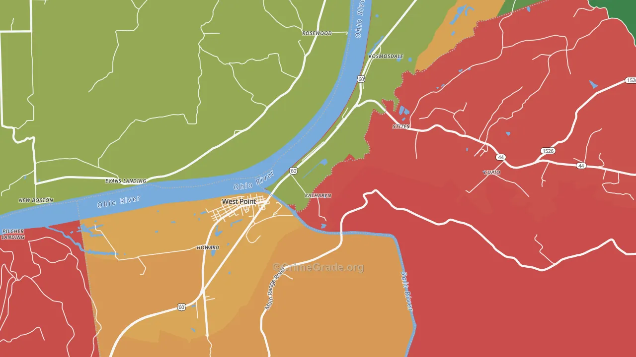 40177, KY Map of Drug-Related Crime Rates