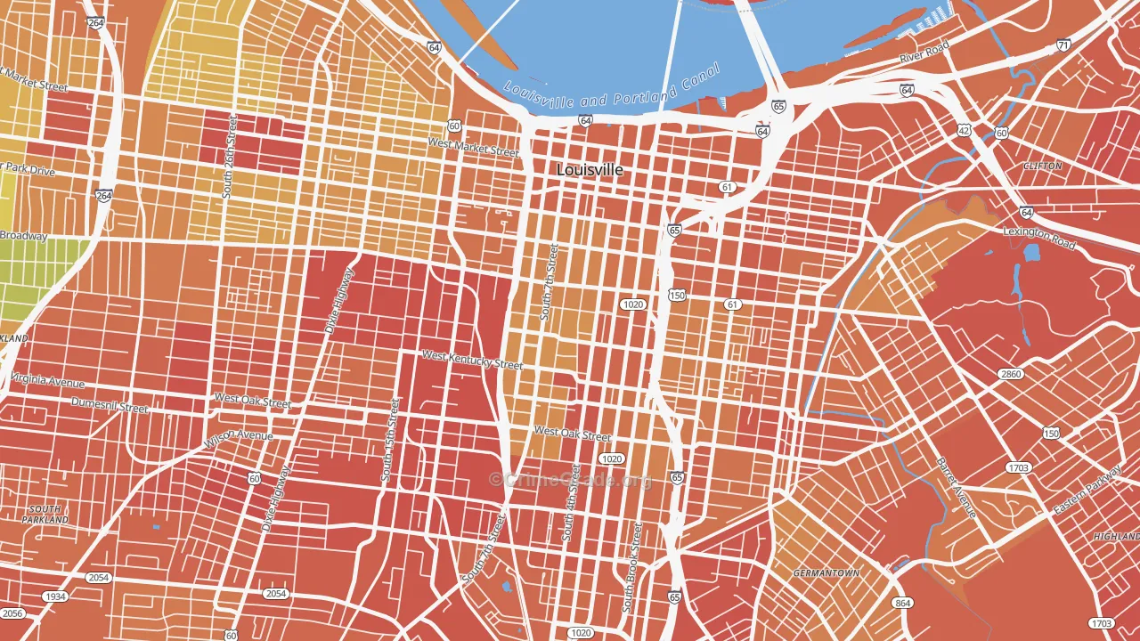 40203, KY Map of Drug-Related Crime Rates