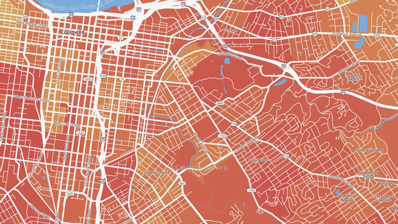 40204, KY Map of Drug-Related Crime Rates