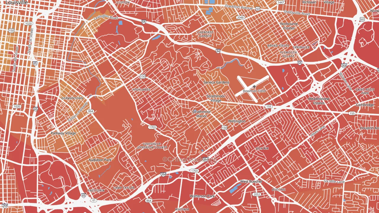 40205, KY Map of Drug-Related Crime Rates