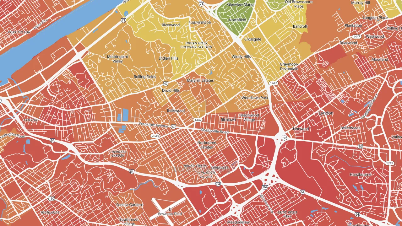 40207, KY Map of Drug-Related Crime Rates