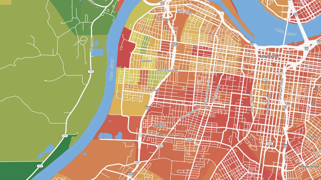 40211, KY Map of Drug-Related Crime Rates