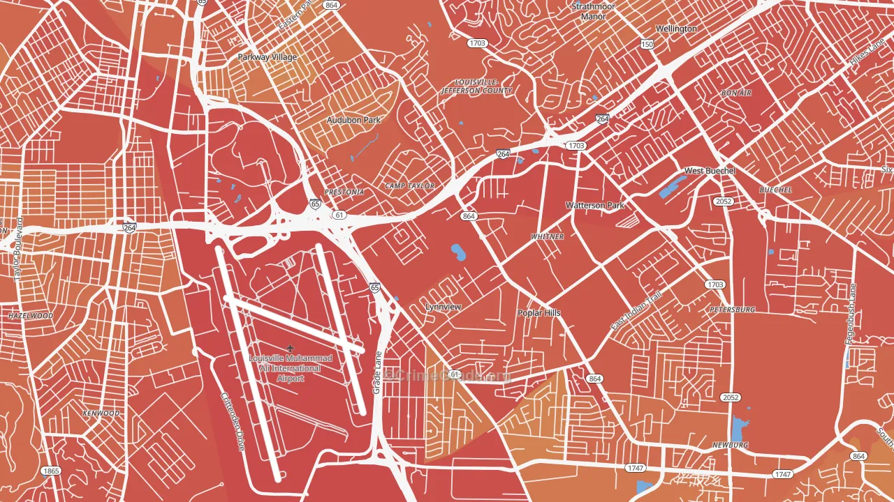 40213, KY Map of Drug-Related Crime Rates