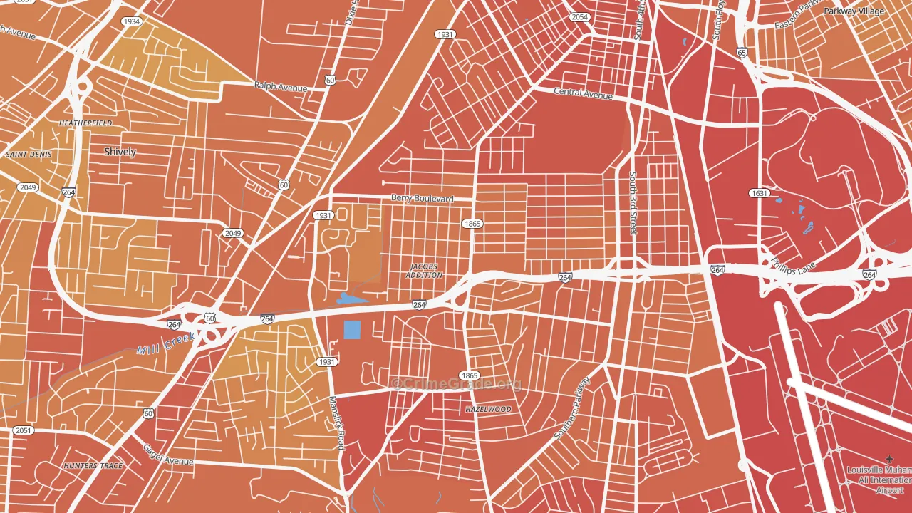 40215, KY Map of Drug-Related Crime Rates