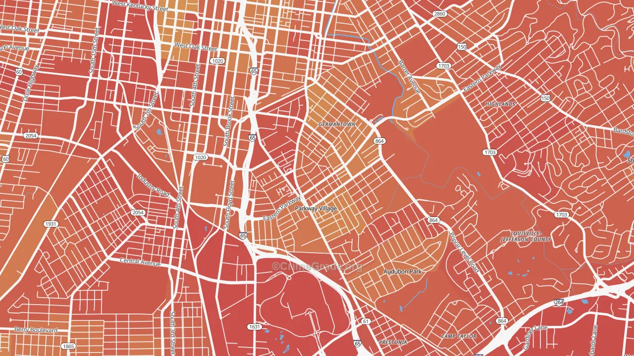 40217, KY Map of Drug-Related Crime Rates