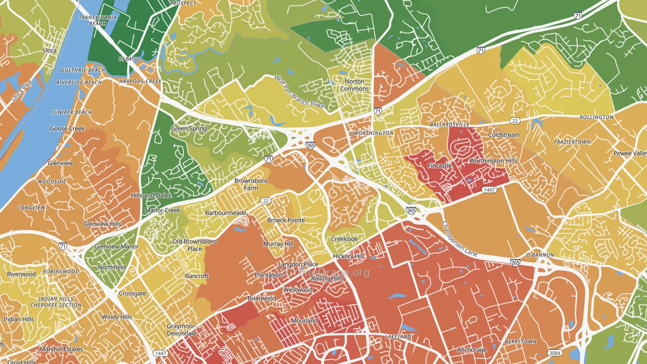 40241, KY Map of Drug-Related Crime Rates