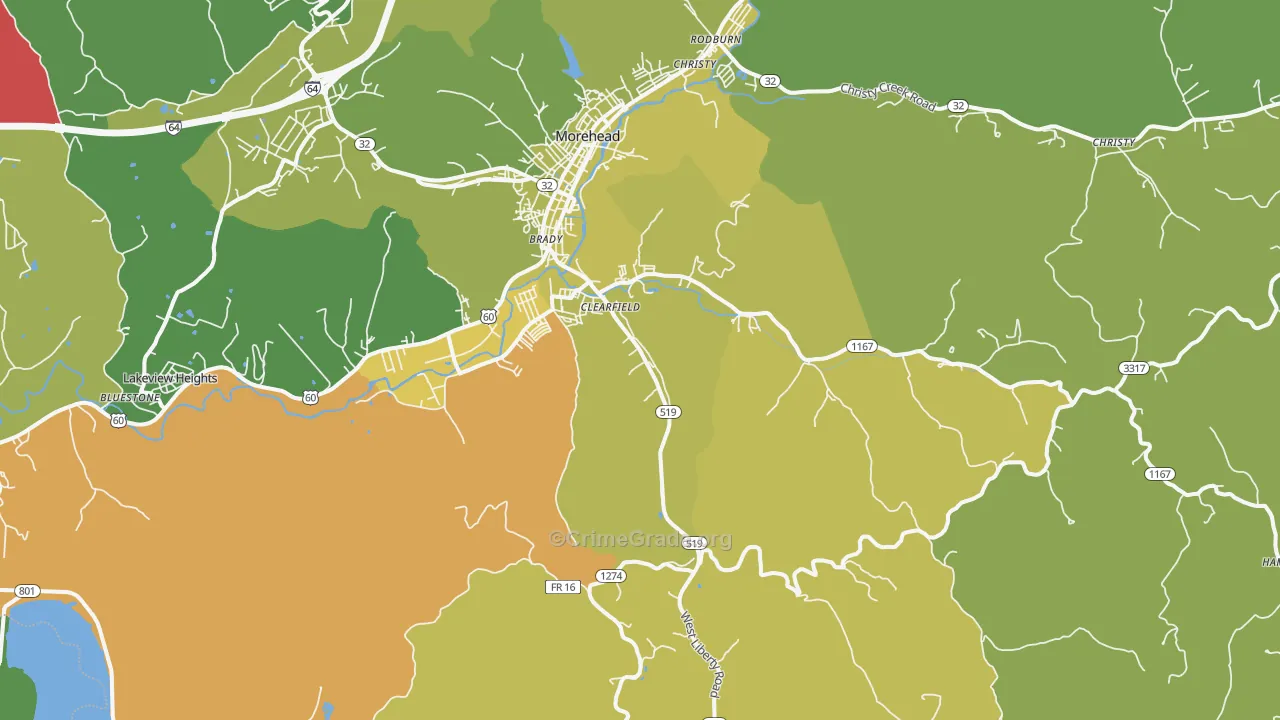 40313, KY Map of Drug-Related Crime Rates