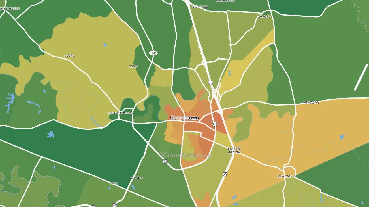 40324, KY Map of Drug-Related Crime Rates