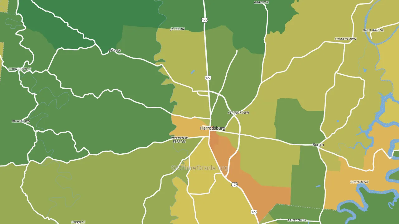 40330, KY Map of Drug-Related Crime Rates