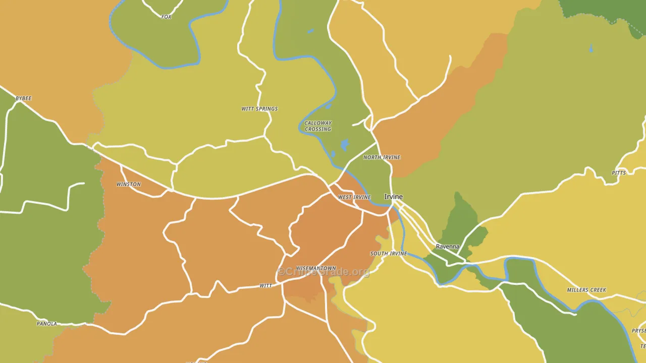 40336, KY Map of Drug-Related Crime Rates