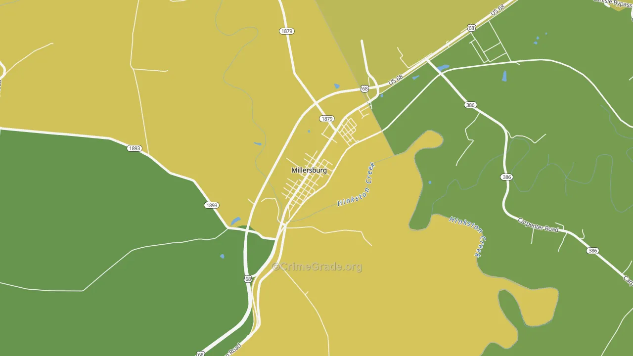 40348, KY Map of Drug-Related Crime Rates