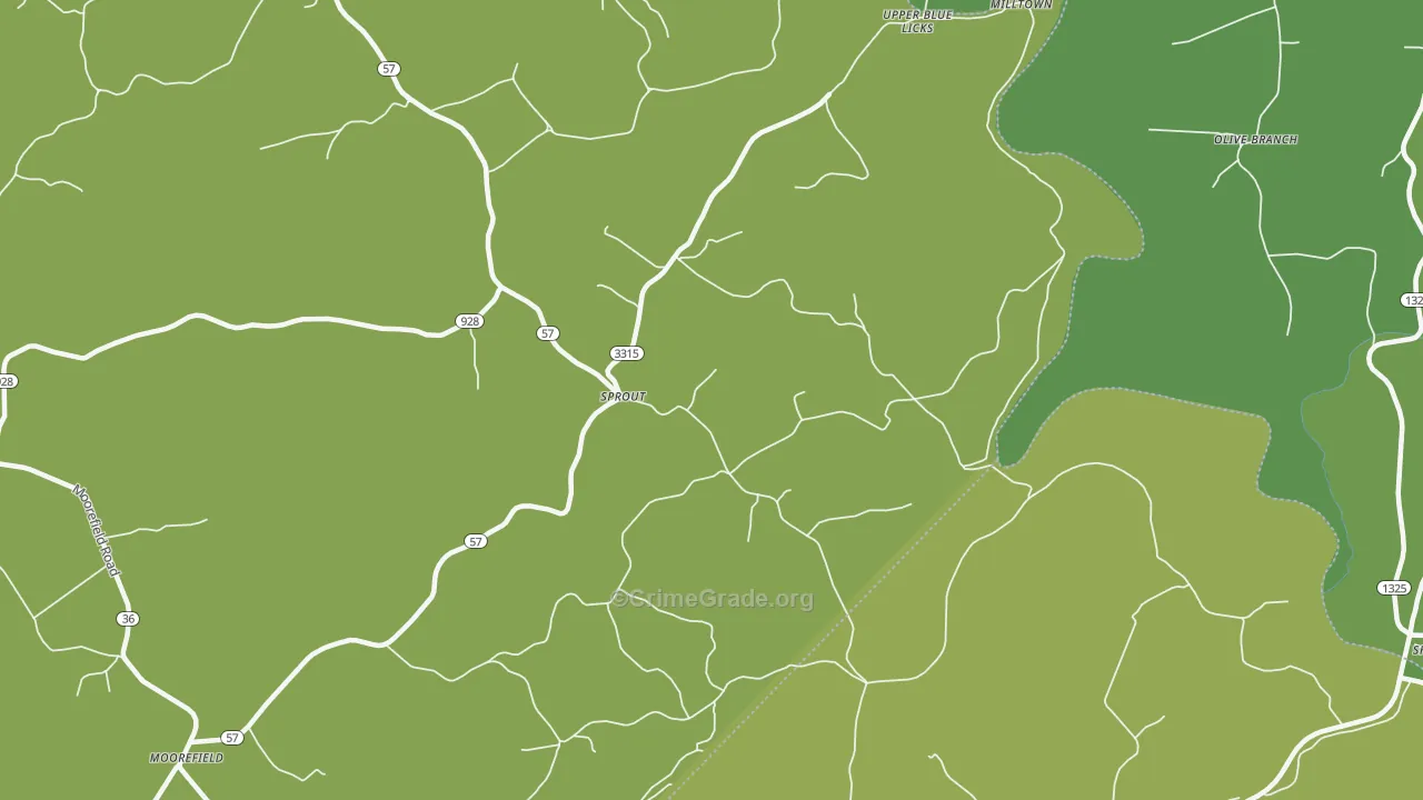 40350, KY Map of Drug-Related Crime Rates