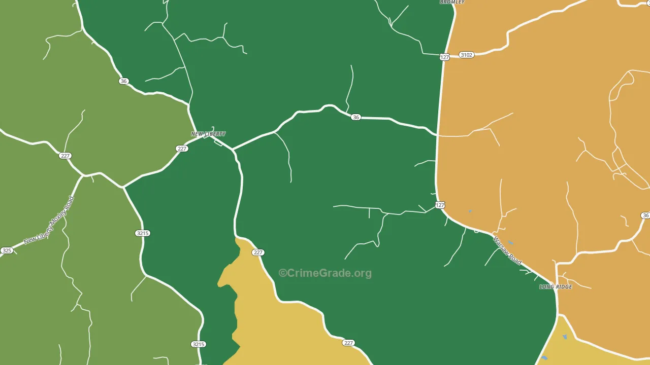 40355, KY Map of Drug-Related Crime Rates