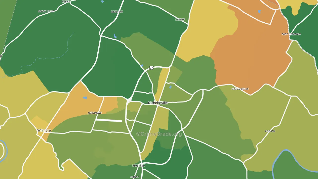 40356, KY Map of Drug-Related Crime Rates