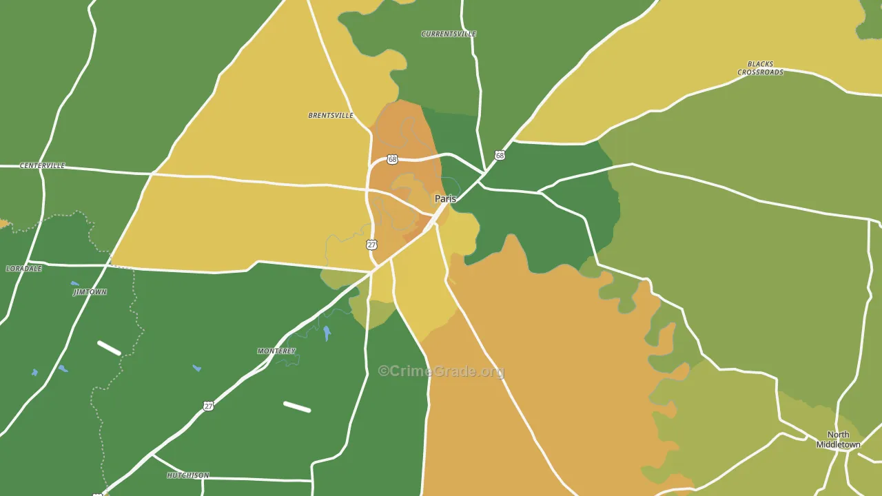 40361, KY Map of Drug-Related Crime Rates